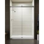 Levity 59.625 in. W x 82 in. H Frameless Sliding Shower Door in Bright Polished Silver