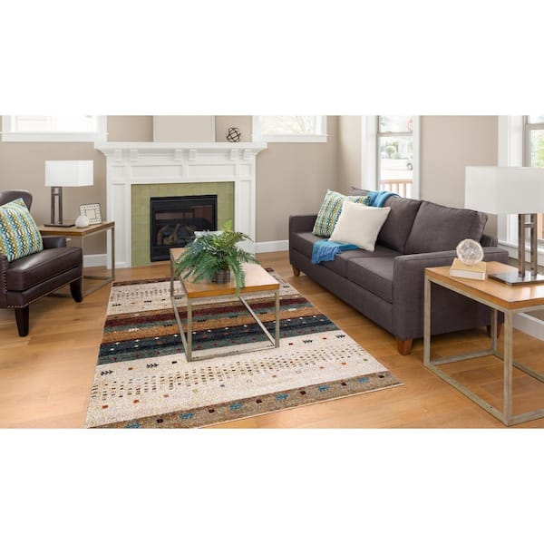 Diamond Gabbeh Beige 5 ft. x 7 ft. Area Rug