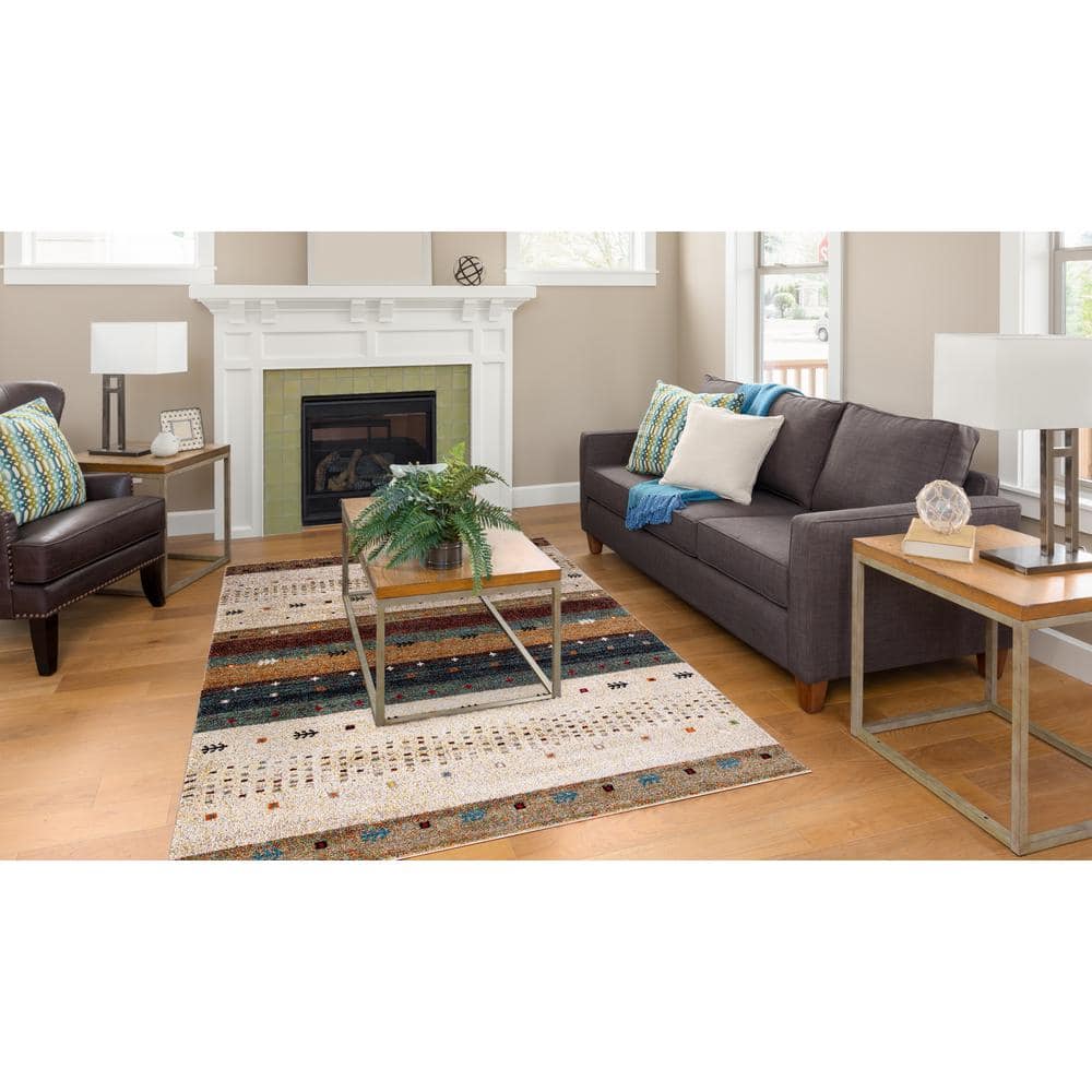 Diamond Gabbeh Beige 8 ft. x 11 ft. Area Rug - thumbnail 8
