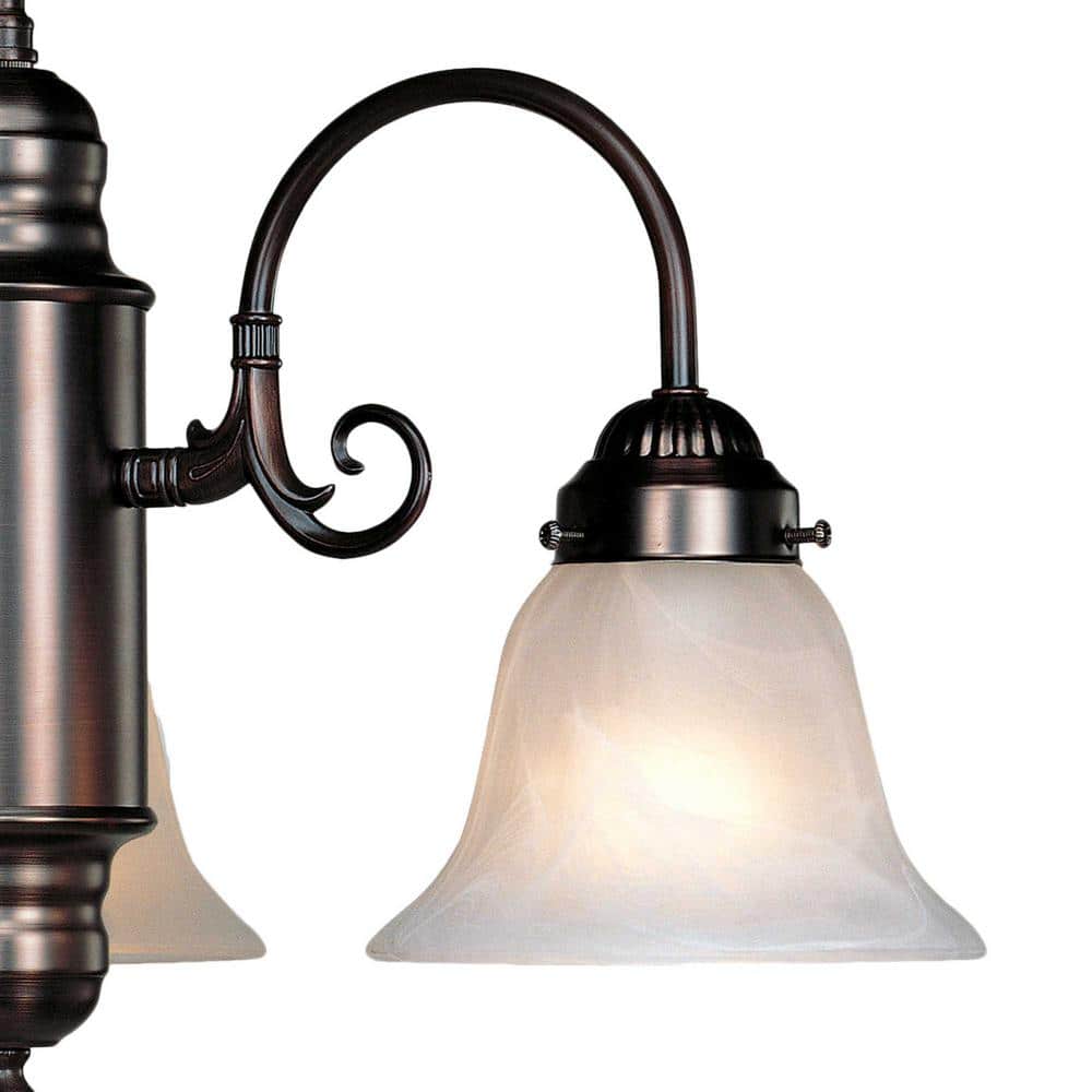 Marti Mini 3-Light Antique Bronze Chandelier with Alabaster Glass
