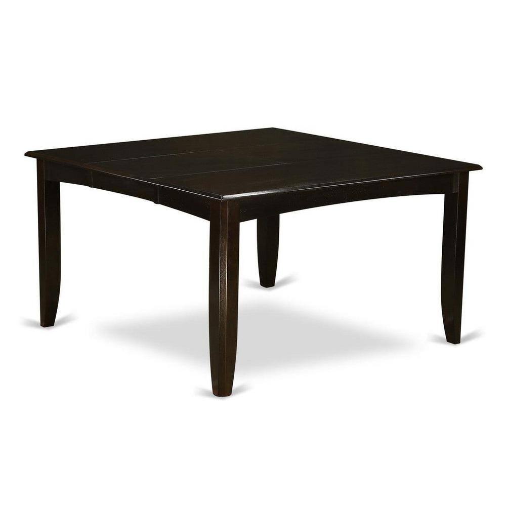 Cappuccino Finish Solid Wood Square Dining Table Set with 8 High Back Chairs