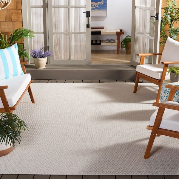 Sisal All-Weather 10 ft. x 14 ft. Ivory Woven Geometric Indoor/Outdoor Area Rug