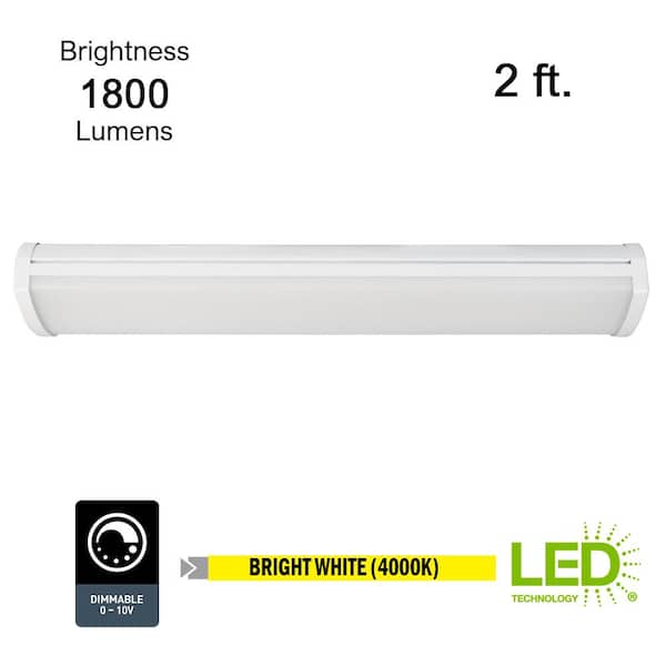 niet Monopoly Plasticiteit ETi 2 ft. 1800 Lumens 20-Watt Integrated LED Dimmable White Wraparound  Light Multi-Volt 4000K Bright White ENERGY STAR 54655441 - The Home Depot