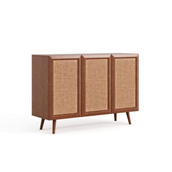 47 in. W x 15.7 in. D x 33 in. H Bathroom Brown Linen Cabinet