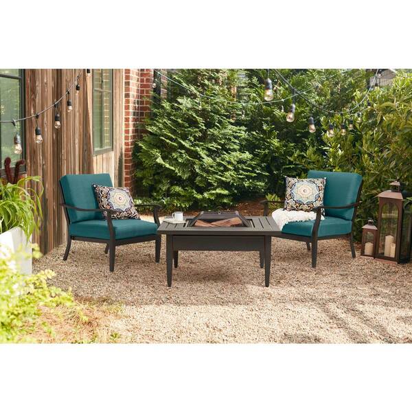 Hampton Bay Riley Stationary Outdoor Lounge Chair with Charleston ...