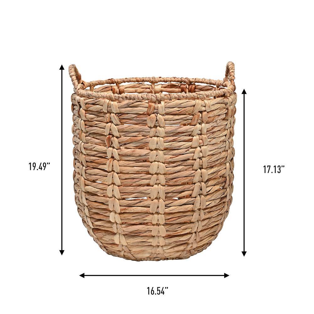 Laurel Hand-Woven Brown Abaca Round Storage Basket