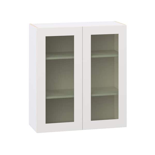 Roseland 36 in. W x 14 in. D x 40 in. H Assembled Shaker Glass Door Specialty Wall Kitchen Cabinet in Warm White