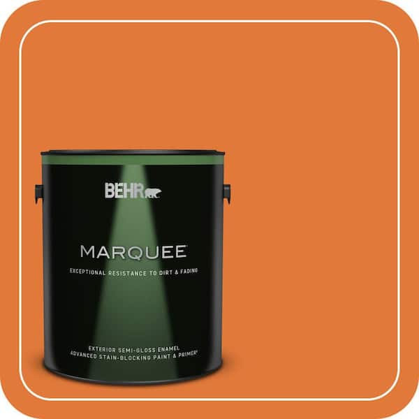 BEHR MARQUEE 1 gal. #S-G-260 Citrus Blast Semi-Gloss Enamel Exterior Paint & Primer