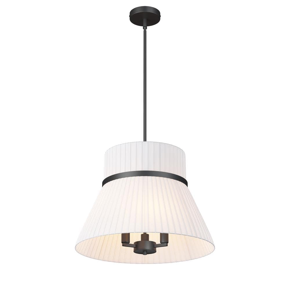 Modern Minimalist 19.49 in. 3-Light Black Pendant Light Adjustable Chandeli