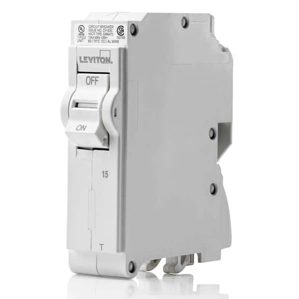 Leviton Branch Circuit Breaker, Standard 1-Pole 15 Amp, 120-Volt, Thermal Magnetic LB115-TR