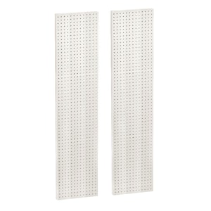 60 in. H x 13.5 in. W Pegboard White Styrene One Sided Panel (2-Pieces per Box)