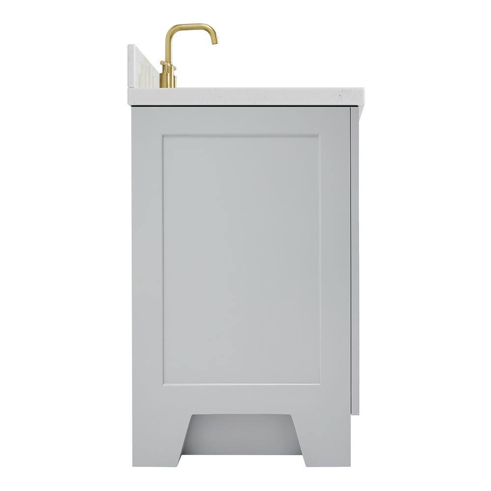 Gray Hardwood 30.25'' Single Basin Freestanding Vanity