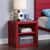 Cargo Container Red Metal Frame Nightstand 20" with Shelf