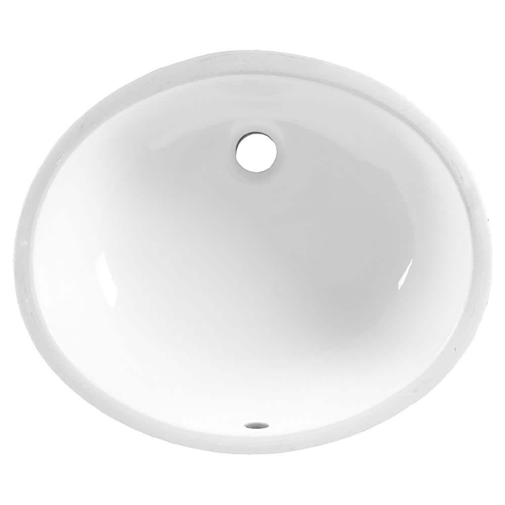 Ovalyn Front Overflow Undercounter Bathroom Sink with Glazed Underside in W