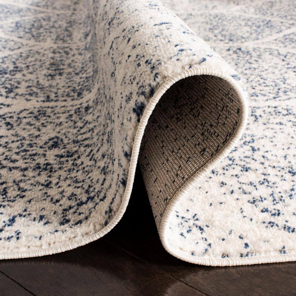 Reversible 10' x 14' Blue Synthetic Rectangular Area Rug