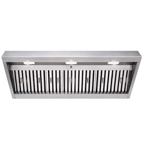 Akicon 48 in. 1200 CFM Ducted Insert Range Hood in Stainless Steel with Dimmable LED Lights 4-Speeds