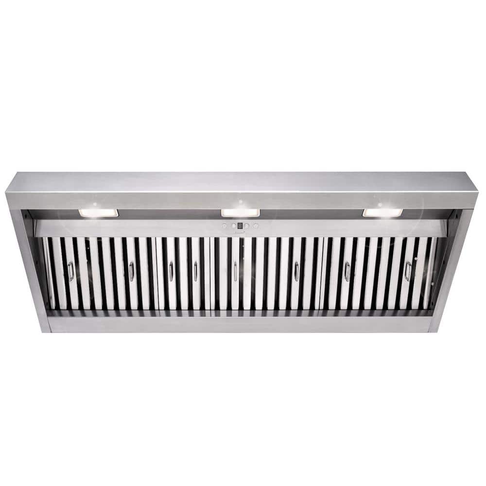 48 in. 1200 CFM Ducted Insert Range Hood in Stainless Steel with Dimmable L