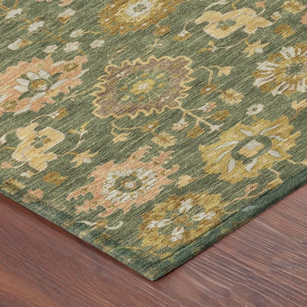 Chantille Machine Washable Indoor/Outdoor Abstract ACN2610 Olive 10 ft. x 14 ft. Area Rug