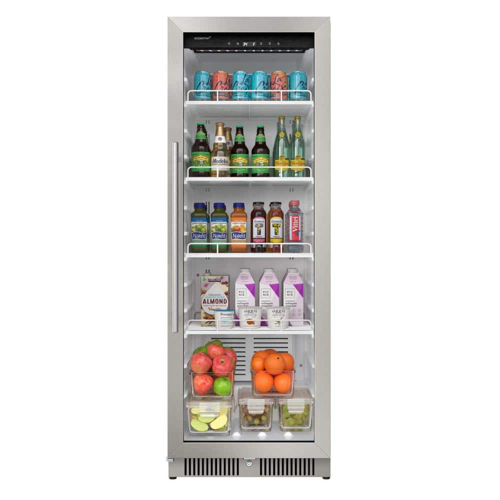EdgeStar 22 Inch Wide 10.1 Cu. Ft. Commercial Beverage Merchandiser With Temperature Alarm and Reversible Door, Silver -  VBM101SS