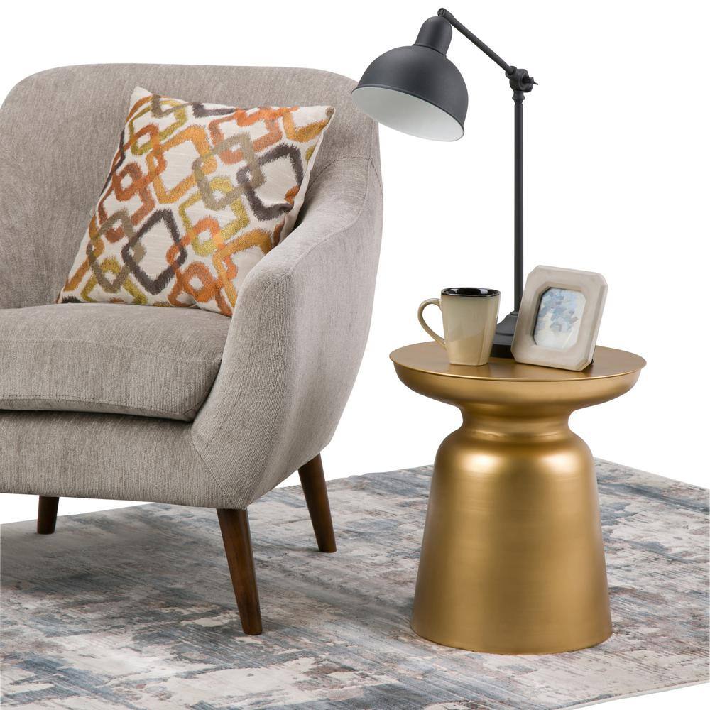 Toby Gold Round Metal Accent Side Table
