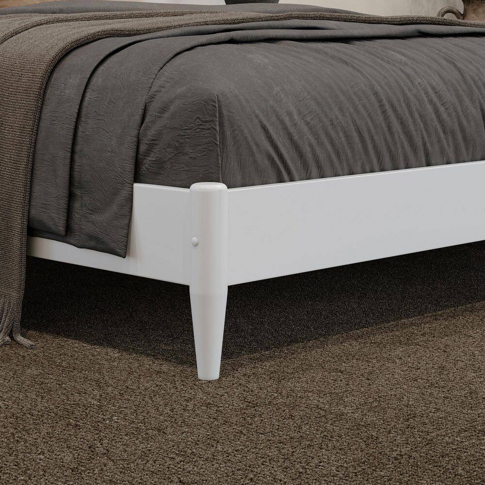 Florence White King Solid Wood Low Profile Platform Bed