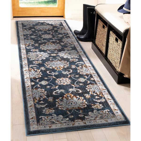 Home Decorators Collection Carlisle Navy Doormat 2 ft. x 7 ft