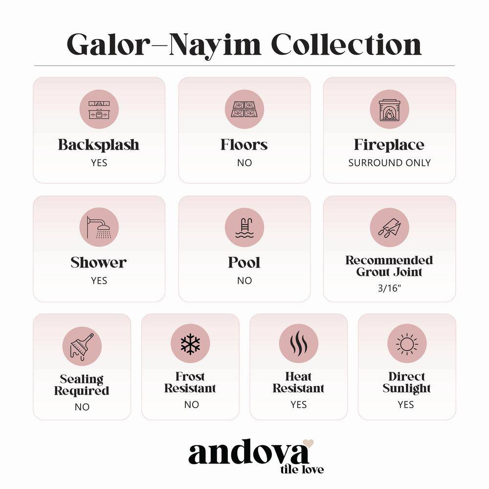 Galor-Nayim 3" x 12" Glossy White Ceramic Subway Tile