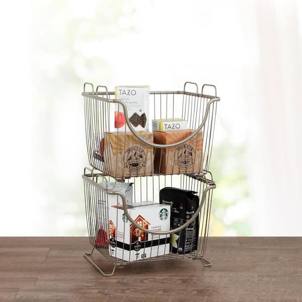  Spectrum Diversified 2-Tier Corner Basket, Satin