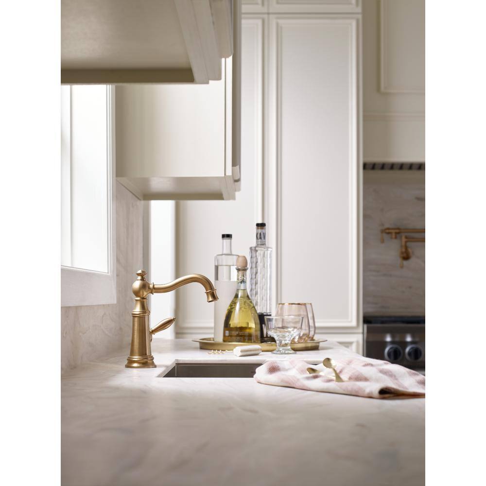 Weymouth Brushed Gold Stainless Steel High-Arc Bar Faucet