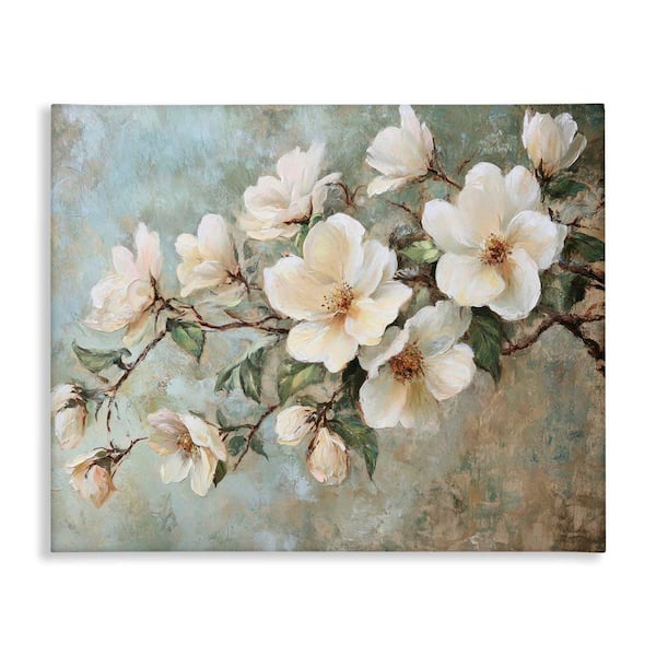 Stupell Industries In Bloom Flower Branch by Petal Prints Design Unframed Nature Graphic Art Print 36 in. x 48 in.