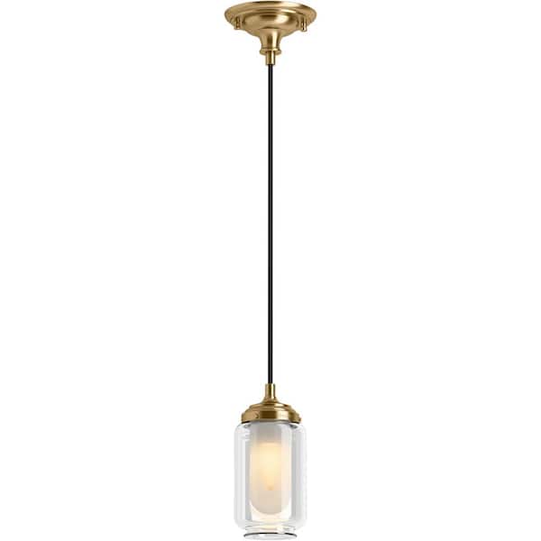 KOHLER Artifacts 1 Light Pendant Lighting Fixture for Kitchen Island, Polished Nickel, 10' Adjustable Cord Length