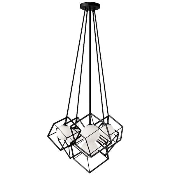 Dainolite Thomson 6-Light Matte Black Incandescent Chandelier