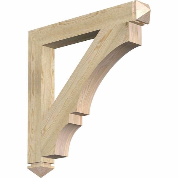 Ekena Millwork 4 in. x 32 in. x 32 in. Douglas Fir Balboa Arts and Crafts Rough Sawn Bracket