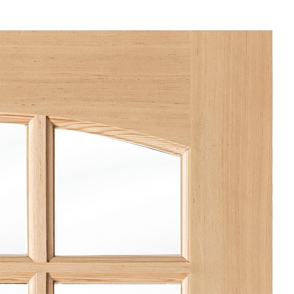 DIY RTA Kit 36 in. x 80 in. Right-Hand/Inswing 6-Lite Arch Clear Glass Unfinished Hemlock Wood Front Door VG