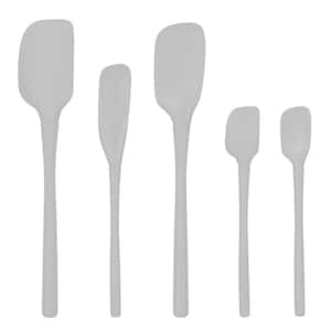 Flex-Core Oyster Gray All Silicone Spatula for Meal Prep (Set of 5)