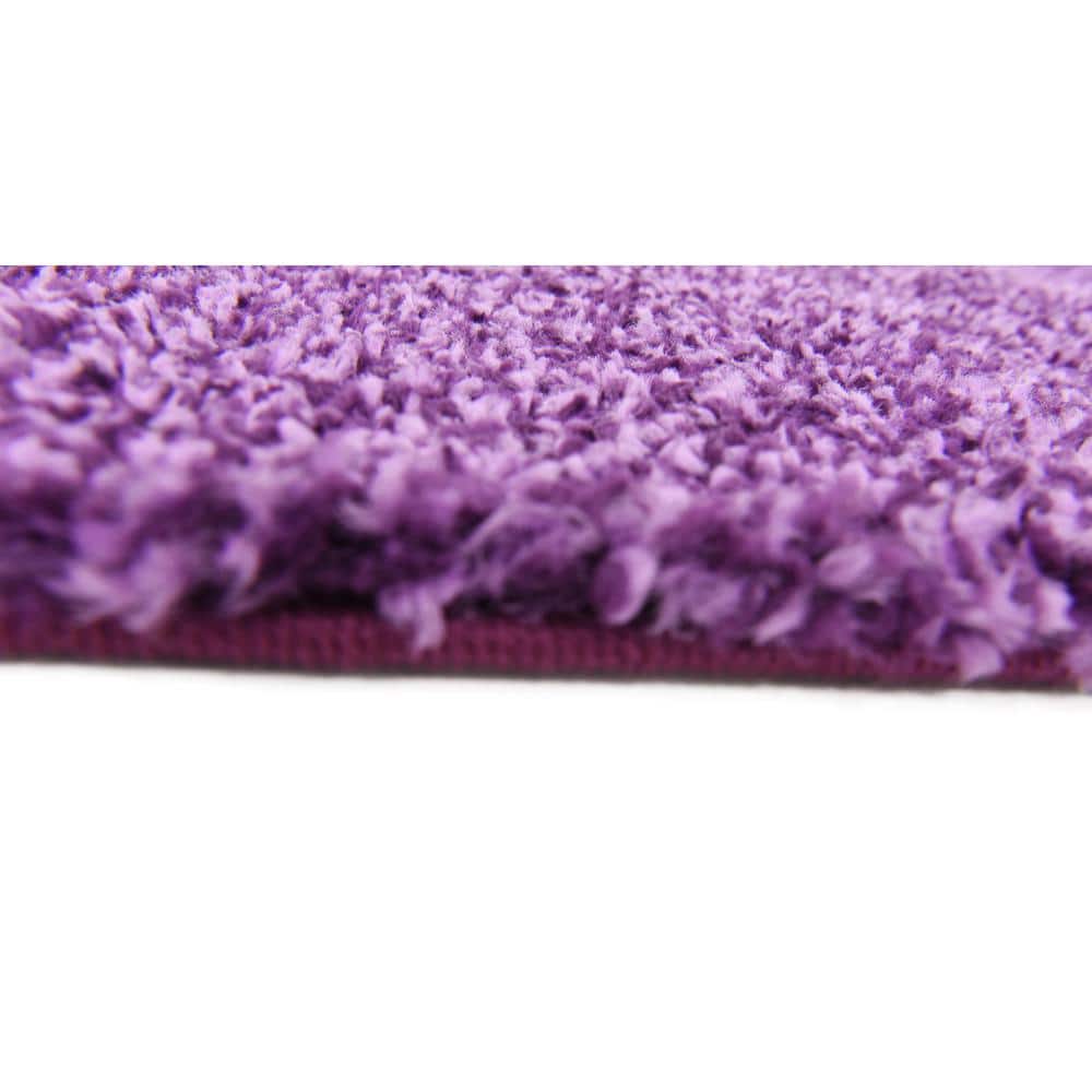 Plush Violet Shag 5' x 7' Rectangular Easy-Care Area Rug