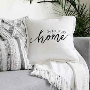 Humble and Kind Script White 20 in. x 20 in. Throw Pillow Cover