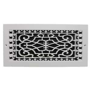Smi Ventilation Products Victorian Base Board 10 In X 6 In 7 3 4 In X 11 3 4 In Overall Size Polymer Decorative Return Air Grille White Vbb610 The Home Depot