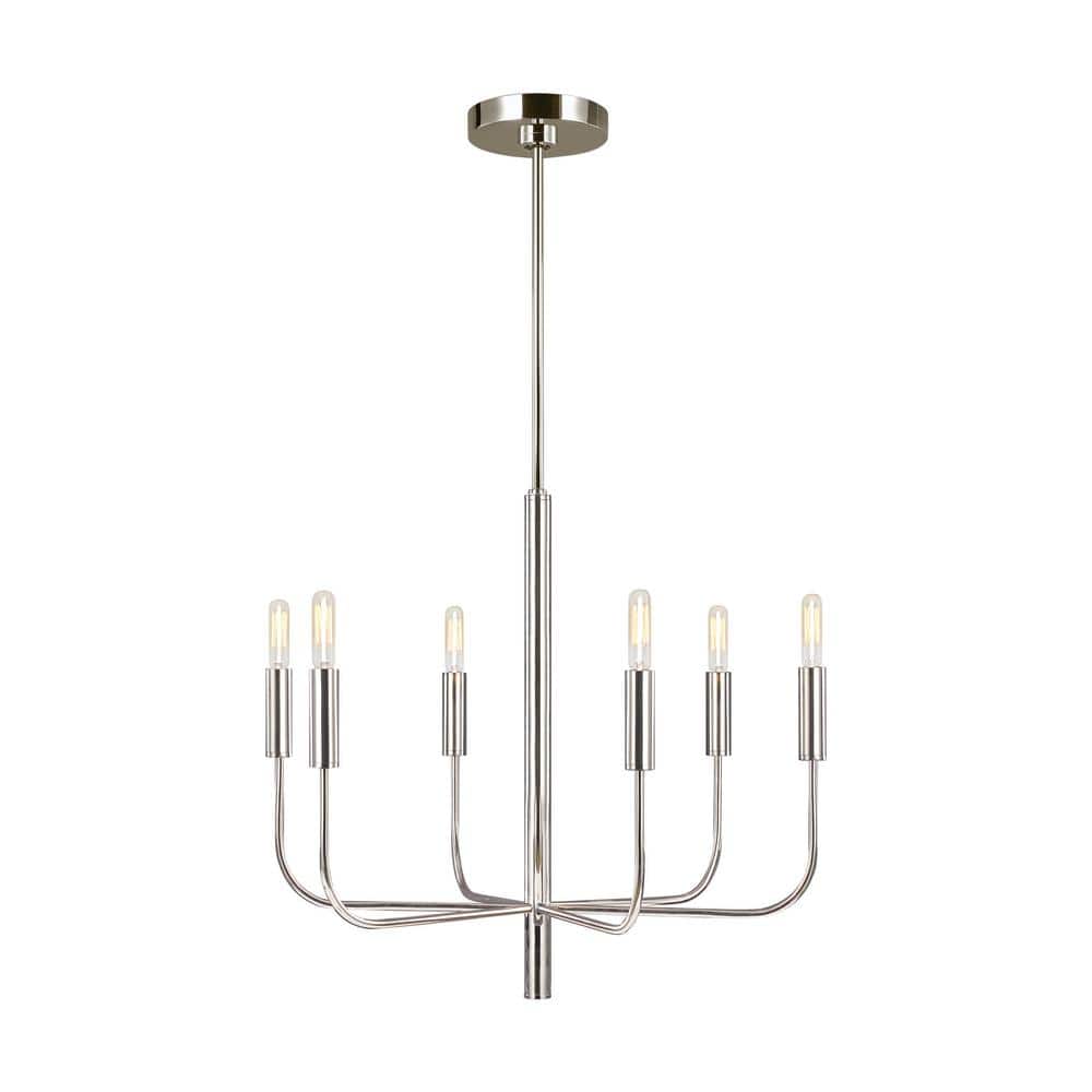 Ellen DeGeneres Brianna Polished Nickel 6-Light Traditional Chandelier