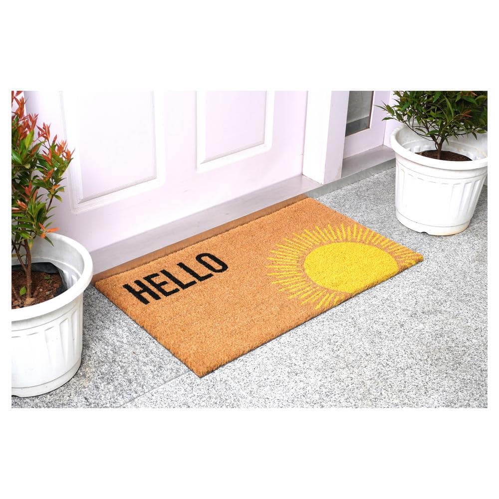 Sunburst Coir and Vinyl Rectangular Outdoor Doormat 17" x 29"