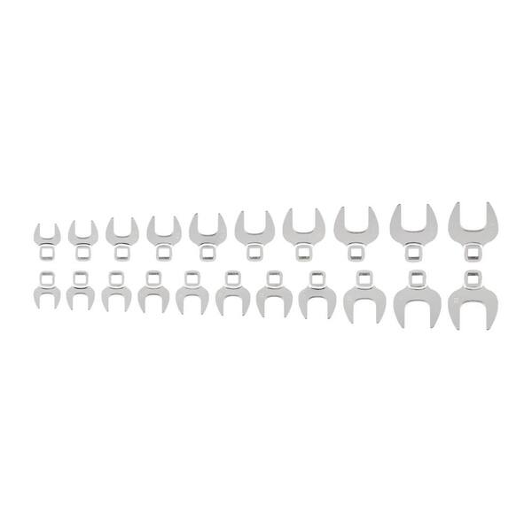 1/2 in. Drive Crowfoot Wrench Set, 21-Piece (11/16 in. - 1-1/4 in., 17 mm -  32 mm)