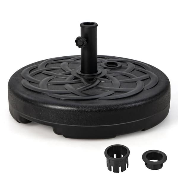 Clihome 22 in. Heavy-Duty Round Patio Umbrella Base Stand in Black Fits 1.5/1.9 in. Poles Holds 102 lbs. Water and Sand