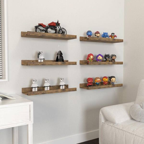 15.6 in. W x 5.1 in. D Floating Shelves Set of 6, Wall Shelves
