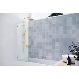 58.25 in. x 24 in. Frameless Shower Bath Fixed Panel