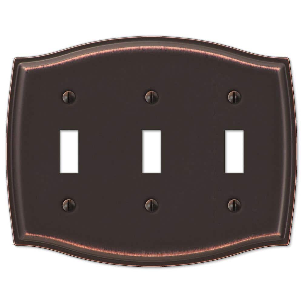 Vineyard 3-Gang Aged Bronze Toggle Metal Wall Plate price history on PriceWatchPro