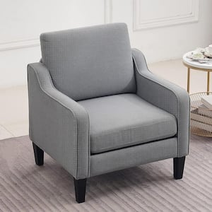VINGLI 30 in. W Gray Linen Club Chair with Cushion