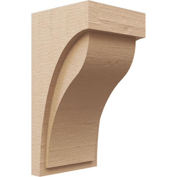 Ekena Millwork 11 in. x 11 in. x 22 in. Series 2 Wide Helena Rough Cedar Woodgrain Timberthane Polyurethane Corbel, Primed Tan
