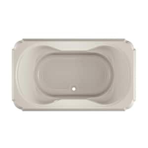 MARINEO 72 in. x 42 in. Rectangular Soaking Bathtub with Center Drain in Oyster