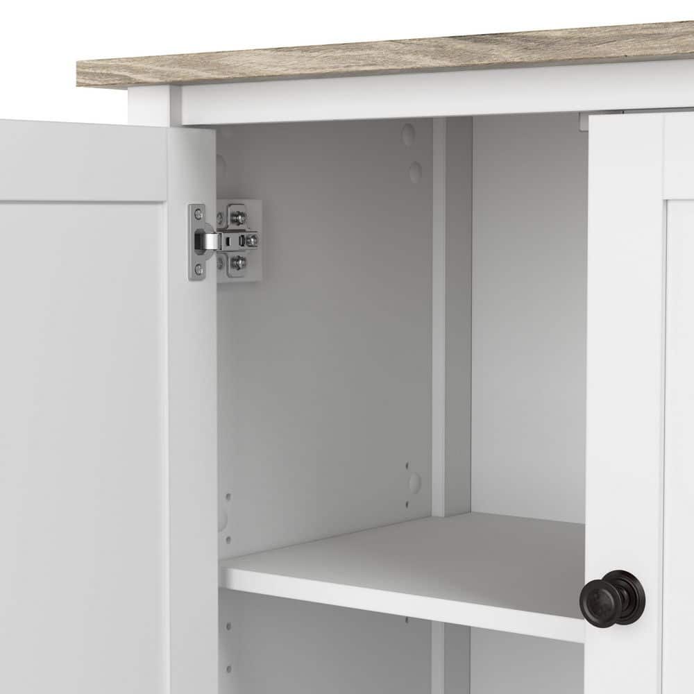 Shiplap Gray and Pure White Farmhouse Storage Cabinet