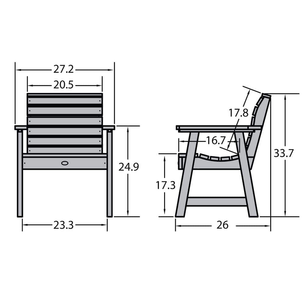 Coastal Teak Weatherly 27" Modern Garden Chair